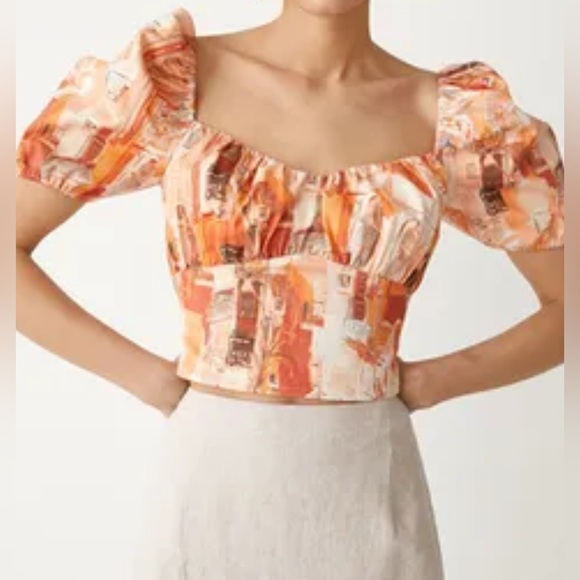 NEW & OTHER STORIES Puff Sleeve Top 4 - Picture 2 of 9